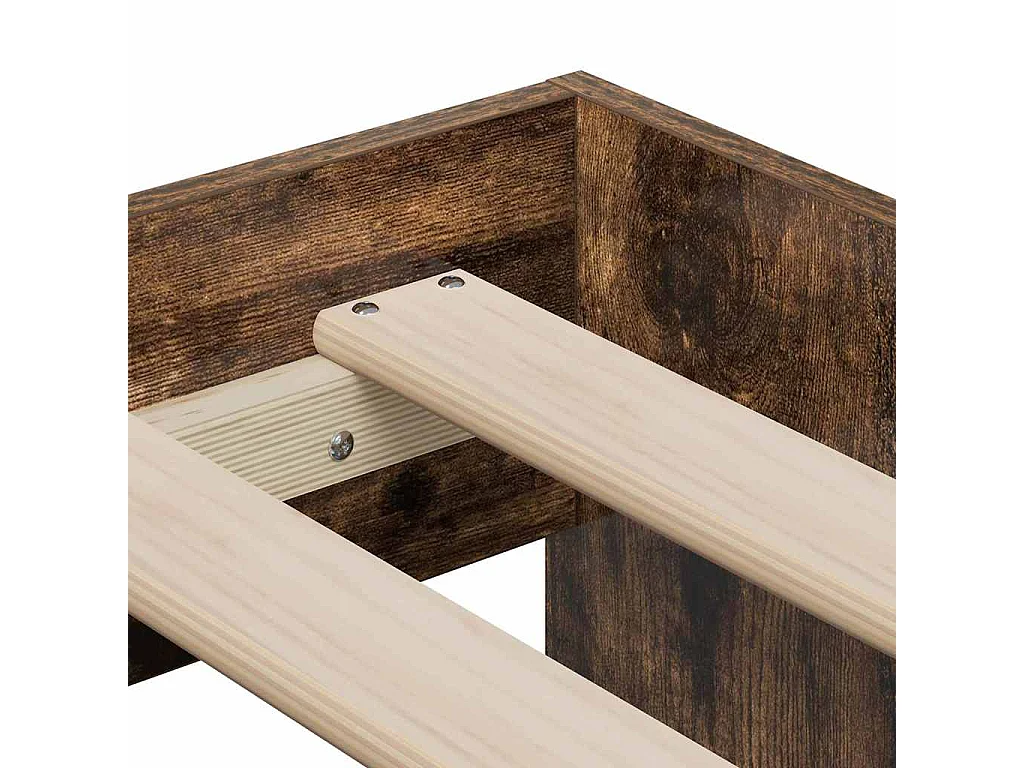Cadre de lit Chêne fumé 100 x 200 cm Bois d'ingénierie
