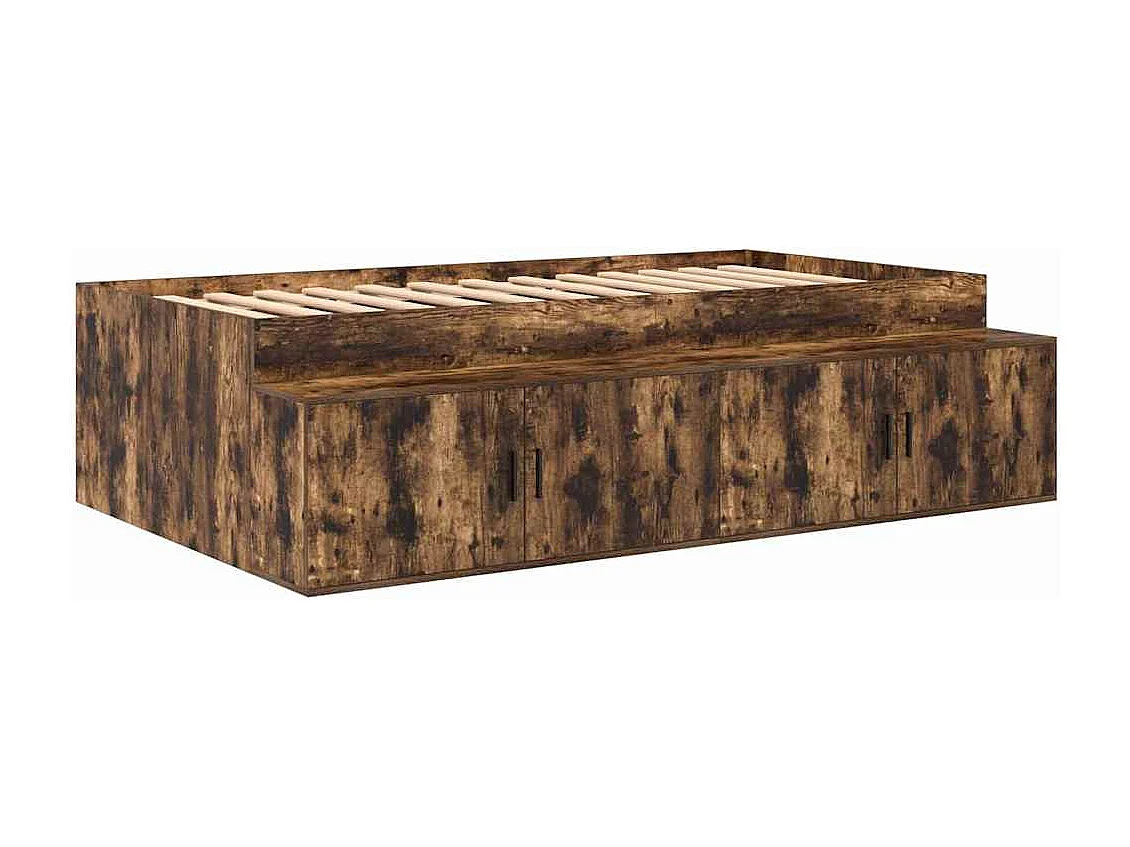 Estructura de cama con cajón Roble ahumado 100 x 200 cm