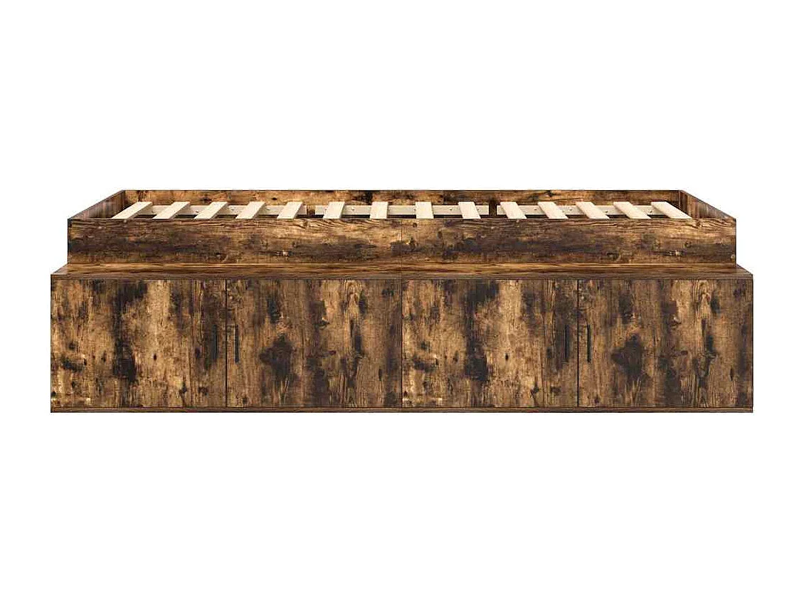 Estructura de cama con cajón Roble ahumado 100 x 200 cm