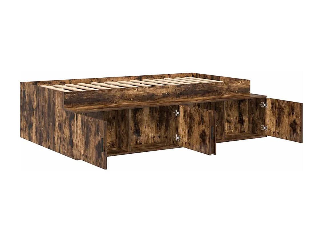 Bettrahmen Geräucherte Eiche 100 x 200 cm Holzwerkstoff