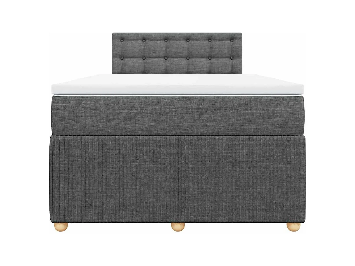 Cama boxspring com colchão 120x190 cm tecido cinzento-escuro