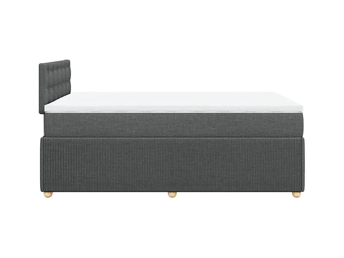 Cama boxspring com colchão 120x190 cm tecido cinzento-escuro