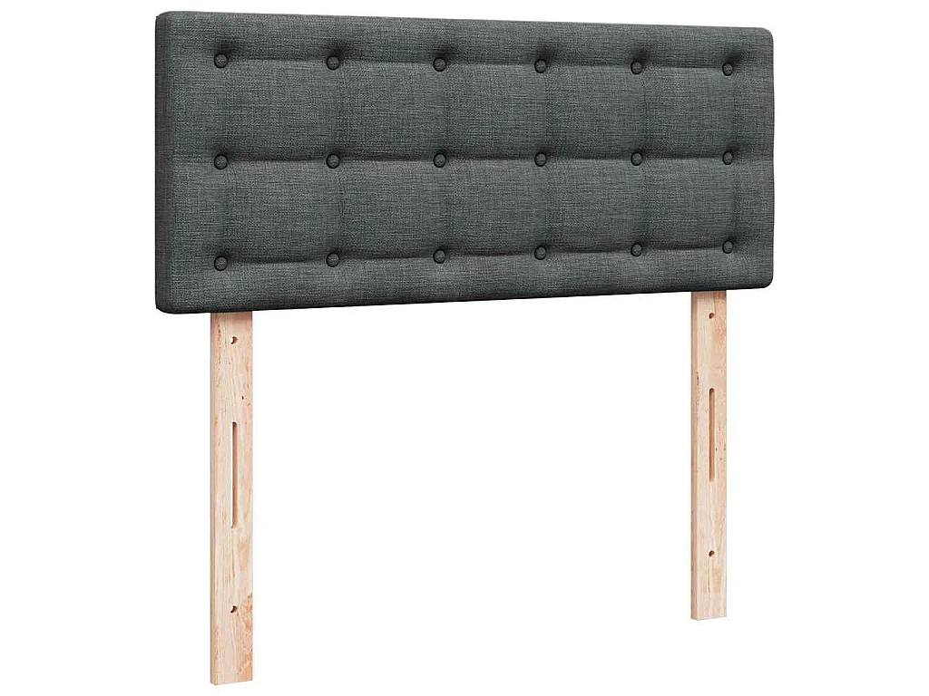 Cama box spring con colchón tela gris oscuro 120x190 cm