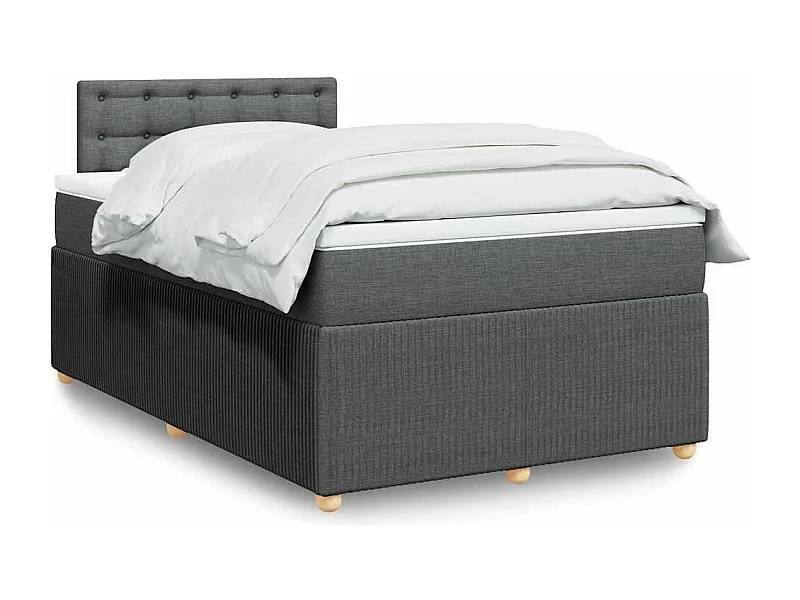 Boxspringbett mit Matratze Dunkelgrau 120x190 cm Stoff