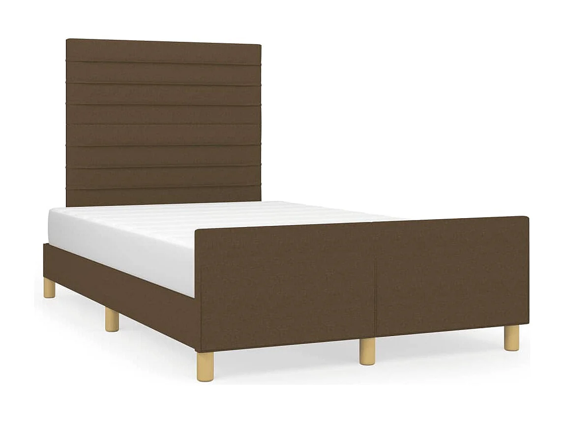 Cadre de lit sans matelas marron foncé 120x190 cm tissu