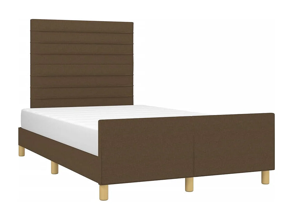 Cadre de lit sans matelas marron foncé 120x190 cm tissu