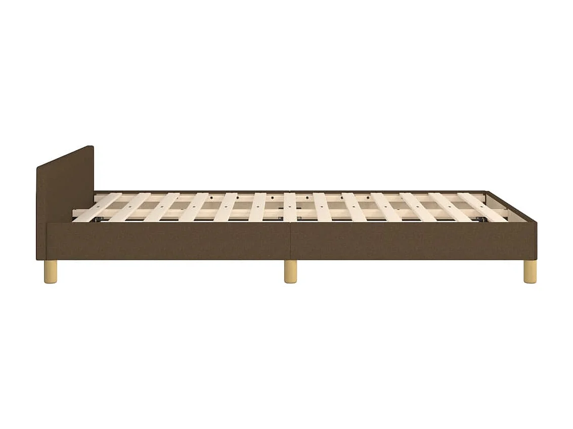 Cadre de lit sans matelas marron foncé 120x190 cm tissu