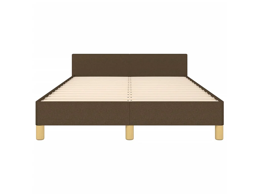 Bettgestell ohne Matratze Dunkelbraun 120x190 cm Stoff