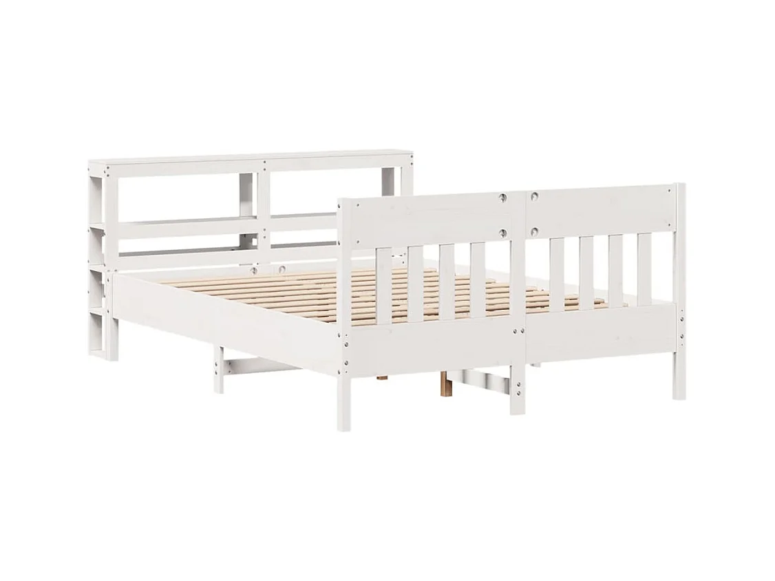 Cadre de lit sans matelas blanc 120x200 cm bois de pin massif