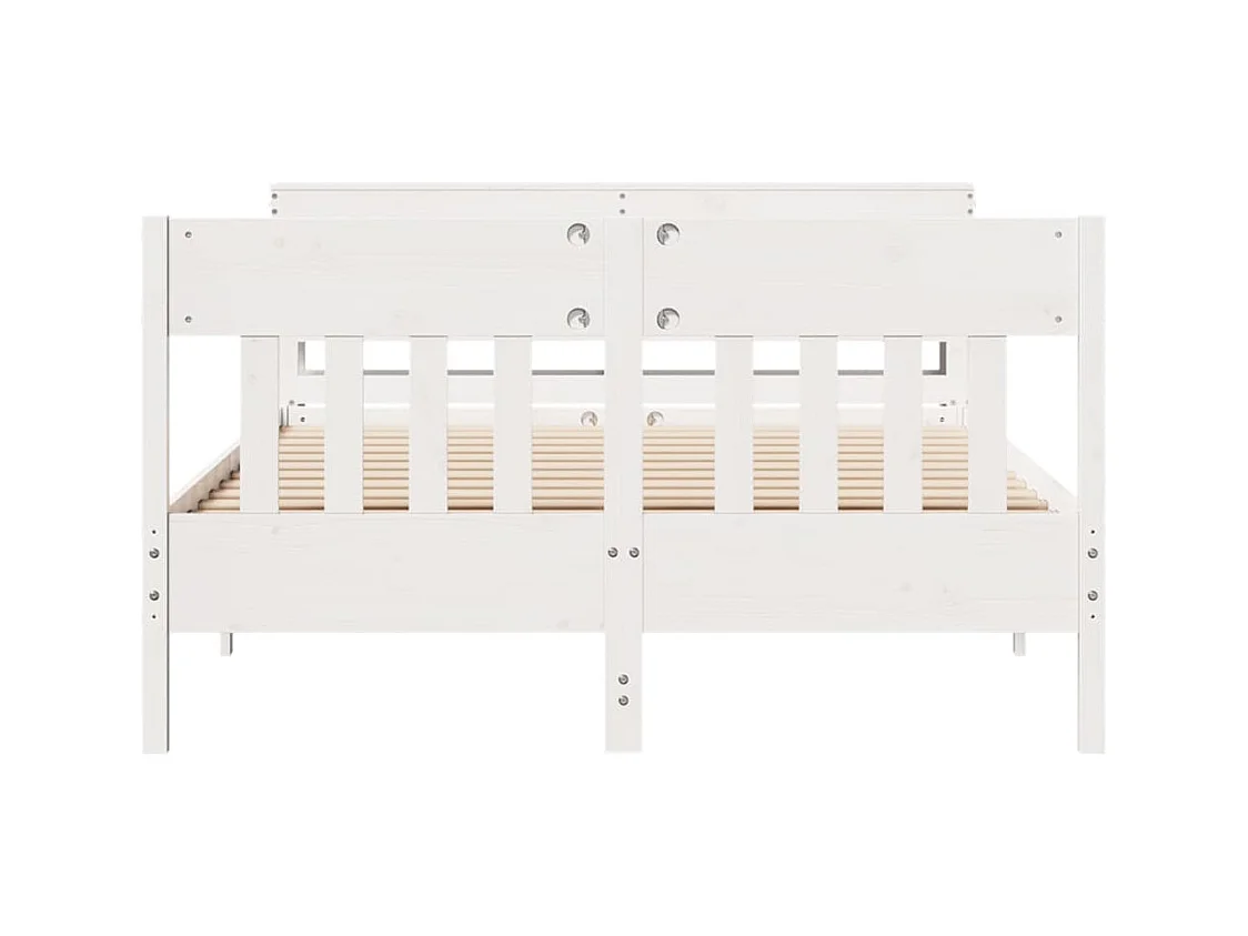 Cadre de lit sans matelas blanc 120x200 cm bois de pin massif