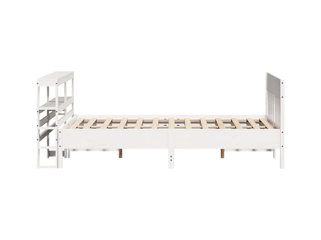 Cadre de lit sans matelas blanc 120x200 cm bois de pin massif