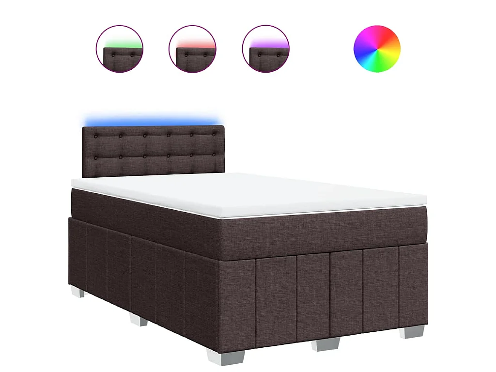 Boxspring met matras stof donkerbruin 120x190 cm