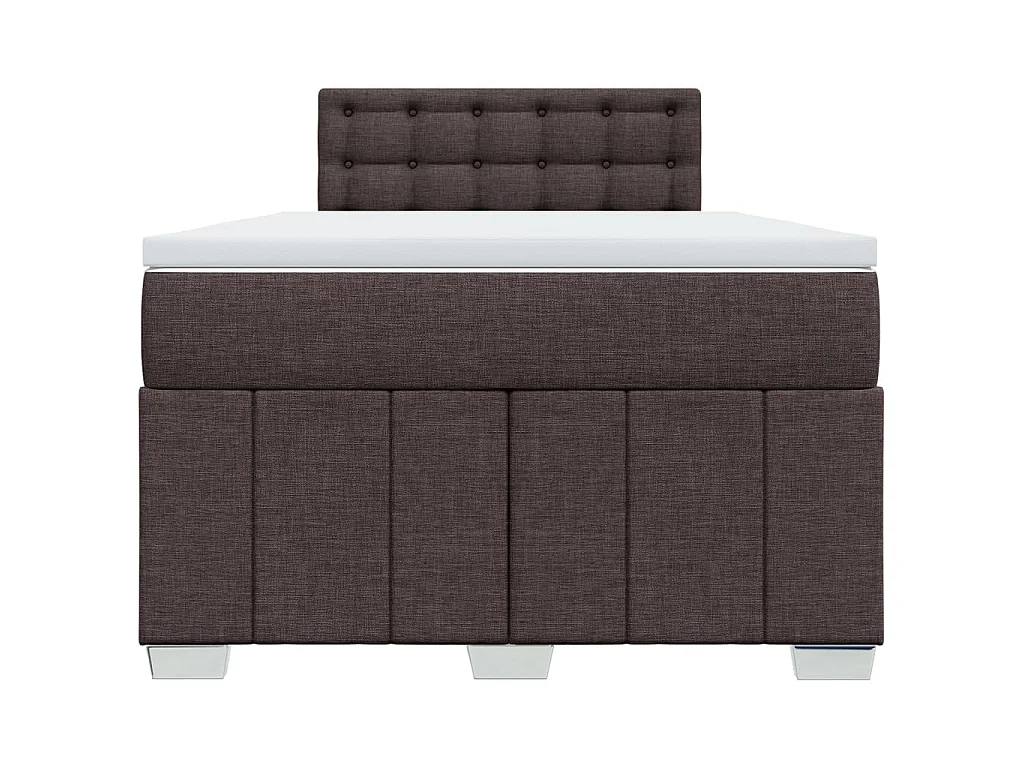 Boxspring met matras stof donkerbruin 120x190 cm