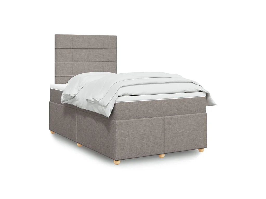 Sommier à lattes de lit avec matelas Taupe 120x200 cm Tissu