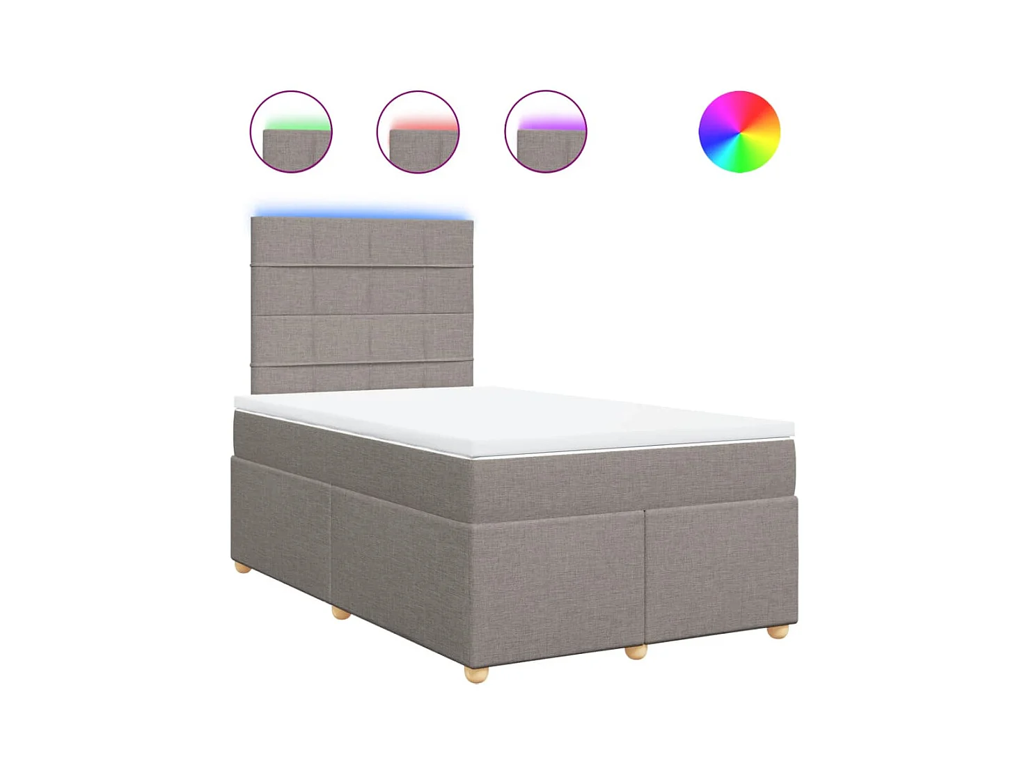 Sommier à lattes de lit avec matelas Taupe 120x200 cm Tissu