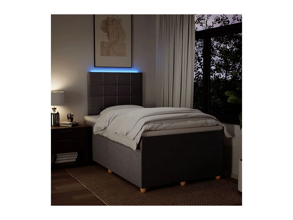 Sommier à lattes de lit avec matelas Taupe 120x200 cm Tissu