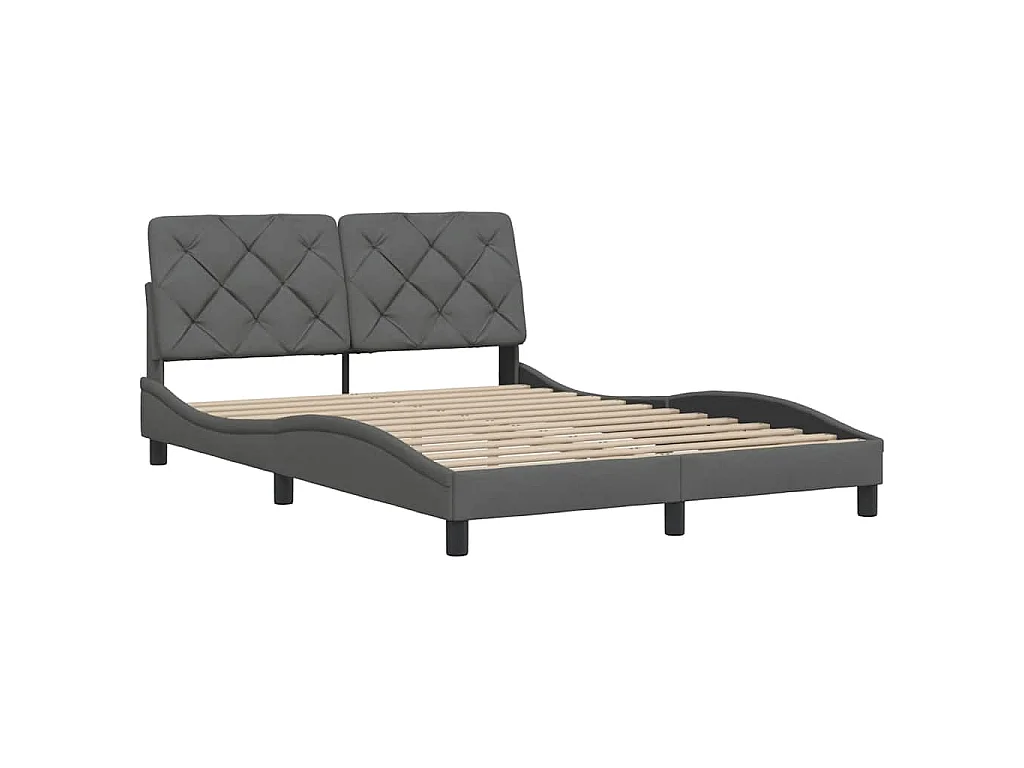Bettgestell ohne Matratze Dunkelgrau 120x200 cm Stoff