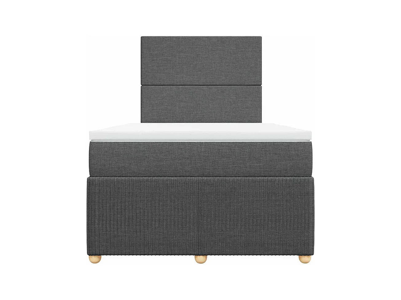 Boxspring met matras stof donkergrijs 120x190 cm