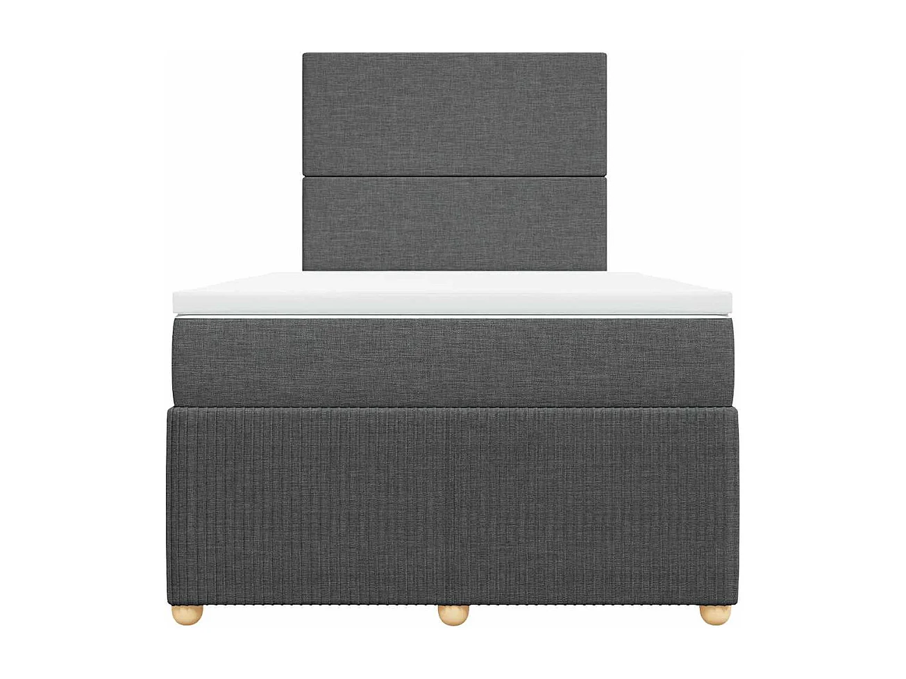 Boxspringbett mit Matratze Dunkelgrau 120x190 cm Stoff