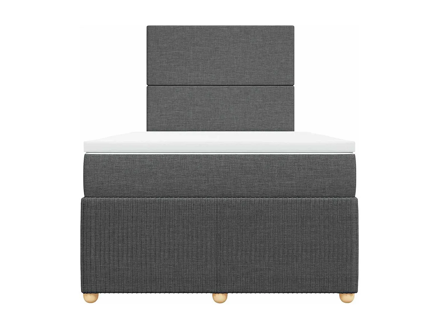 Cama box spring con colchón tela gris oscuro 120x190 cm