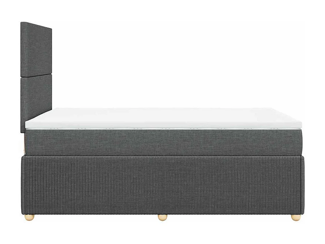 Cama box spring con colchón tela gris oscuro 120x190 cm
