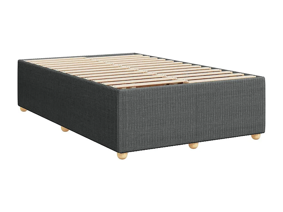 Cama box spring con colchón tela gris oscuro 120x190 cm
