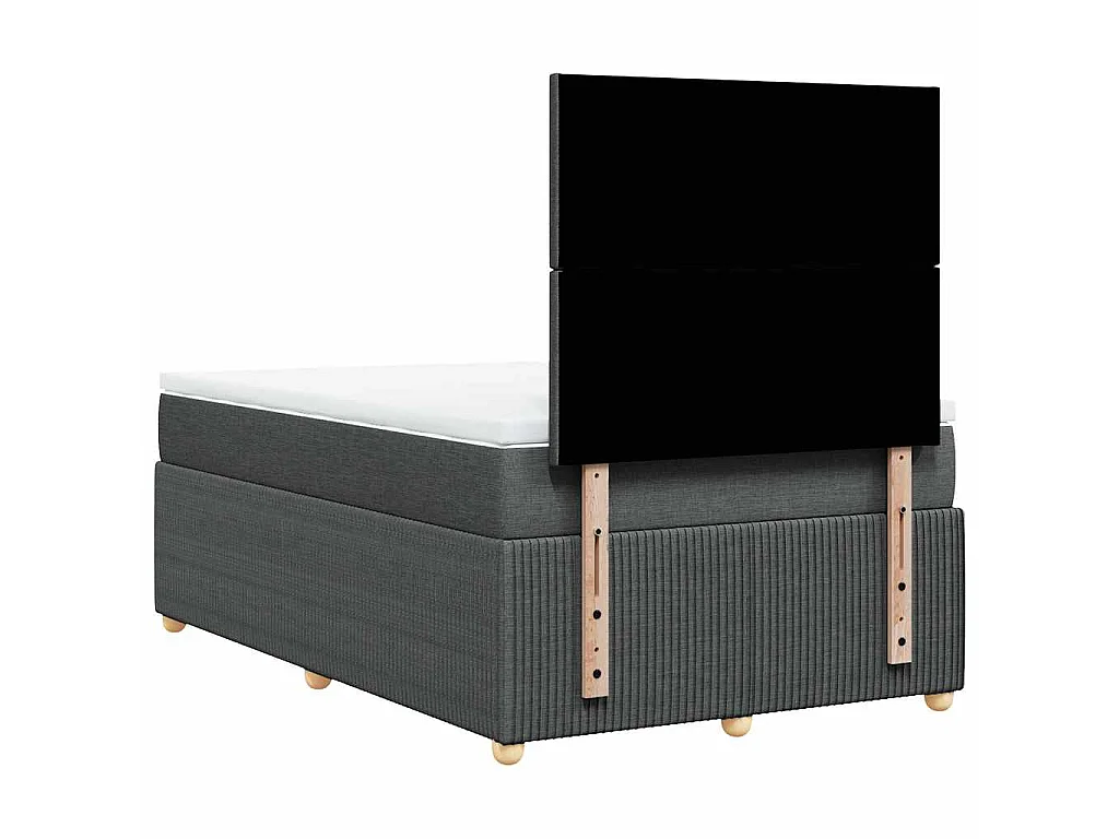 Boxspring met matras stof donkergrijs 120x190 cm