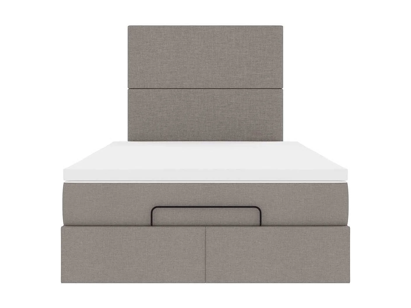 Cadre de lit ottoman avec matelas taupe 120x190 cm tissu