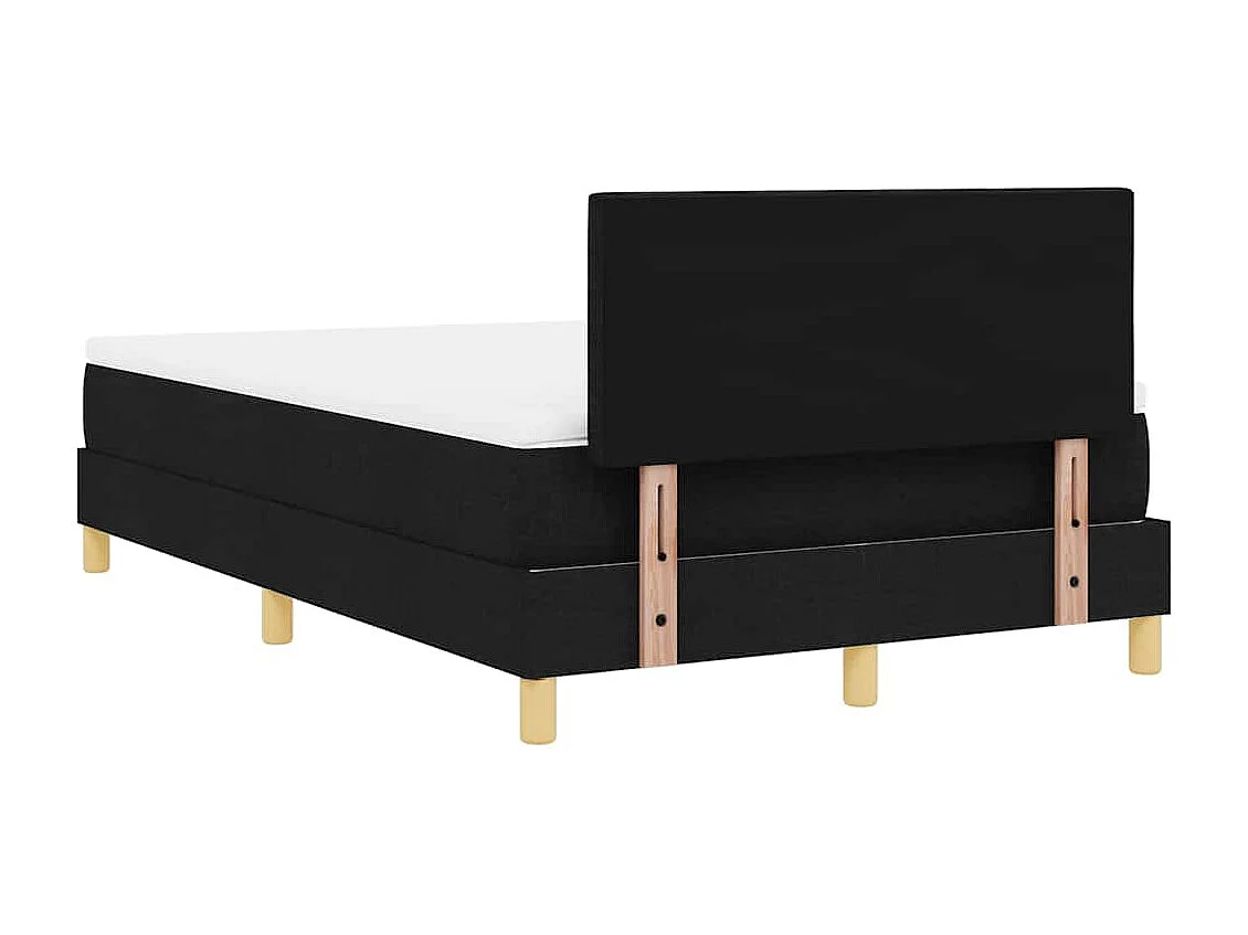 Boxspringbett mit Kissen Schwarz 120 x 190 cm Stoff