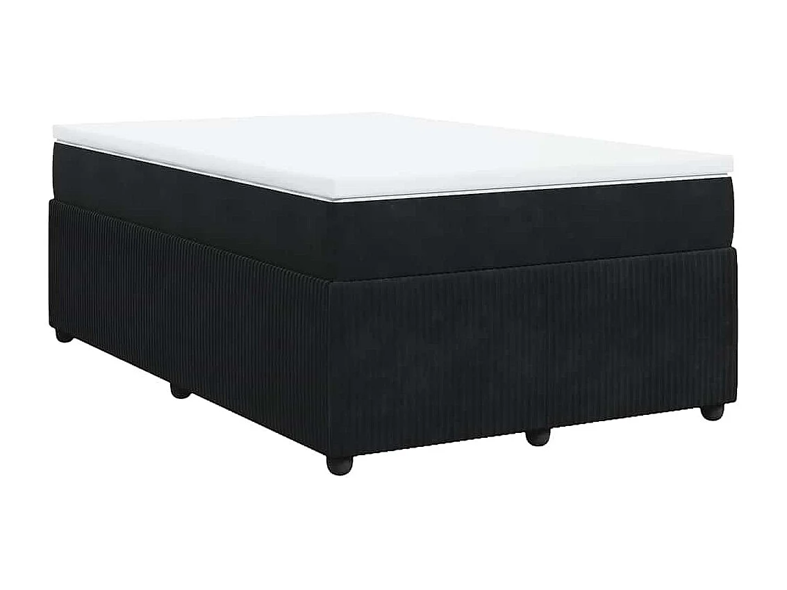 Sommier à lattes de lit avec matelas noir 120x190 cm velours