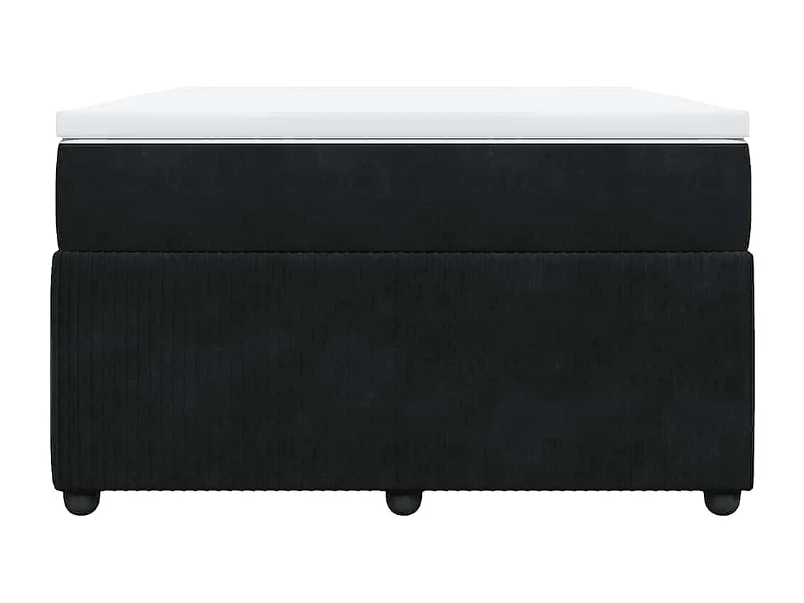 Sommier à lattes de lit avec matelas noir 120x190 cm velours