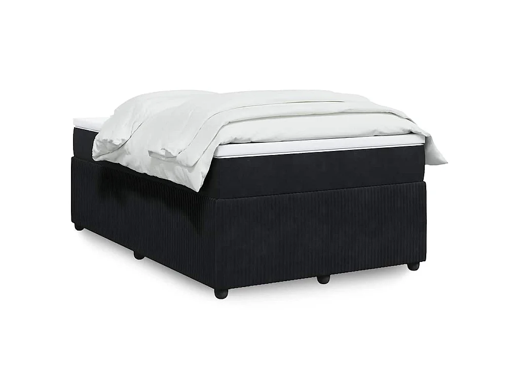 Giroletto a Molle con Materasso Nero 120x190 cm in Velluto