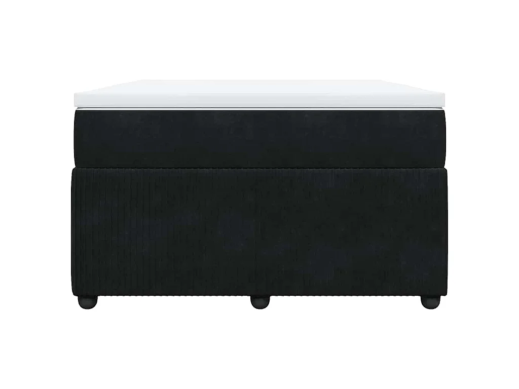 Giroletto a Molle con Materasso Nero 120x190 cm in Velluto