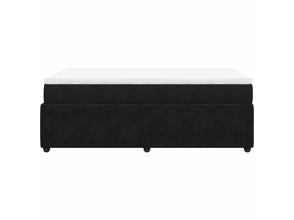 Sommier à lattes de lit avec matelas noir 120x190 cm velours