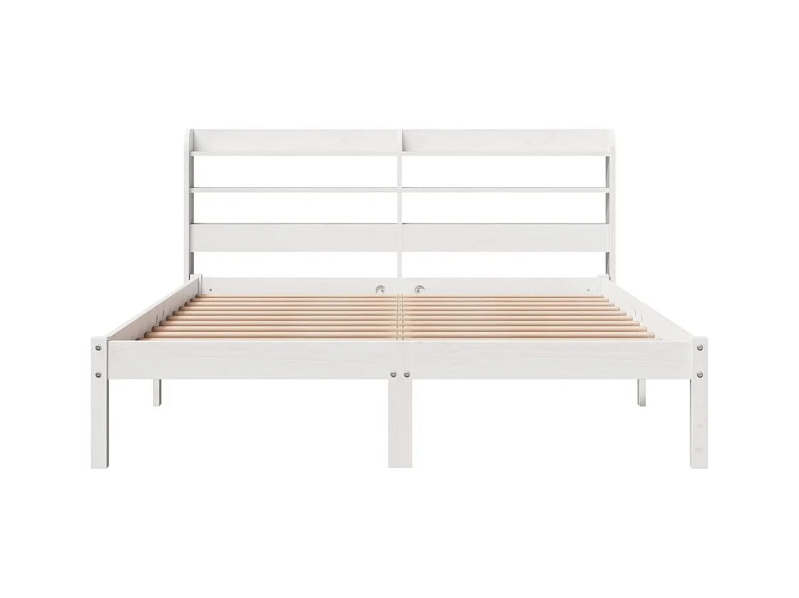 Estructura de cama sin colchón madera de pino blanca 120x200 cm