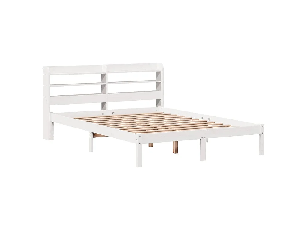 Massivholzbett ohne Matratze Weiß 120x200 cm Kiefernholz