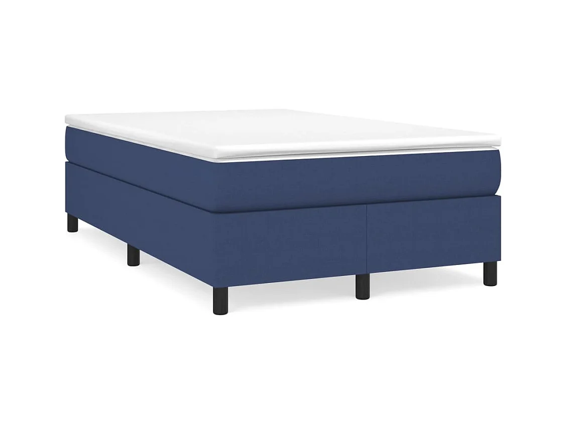 Sommier à lattes de lit avec matelas bleu 120x190 cm tissu