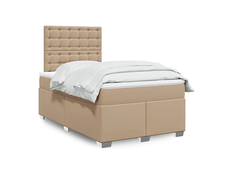 Sommier à lattes de lit avec matelas Cappuccino 120x200 cm