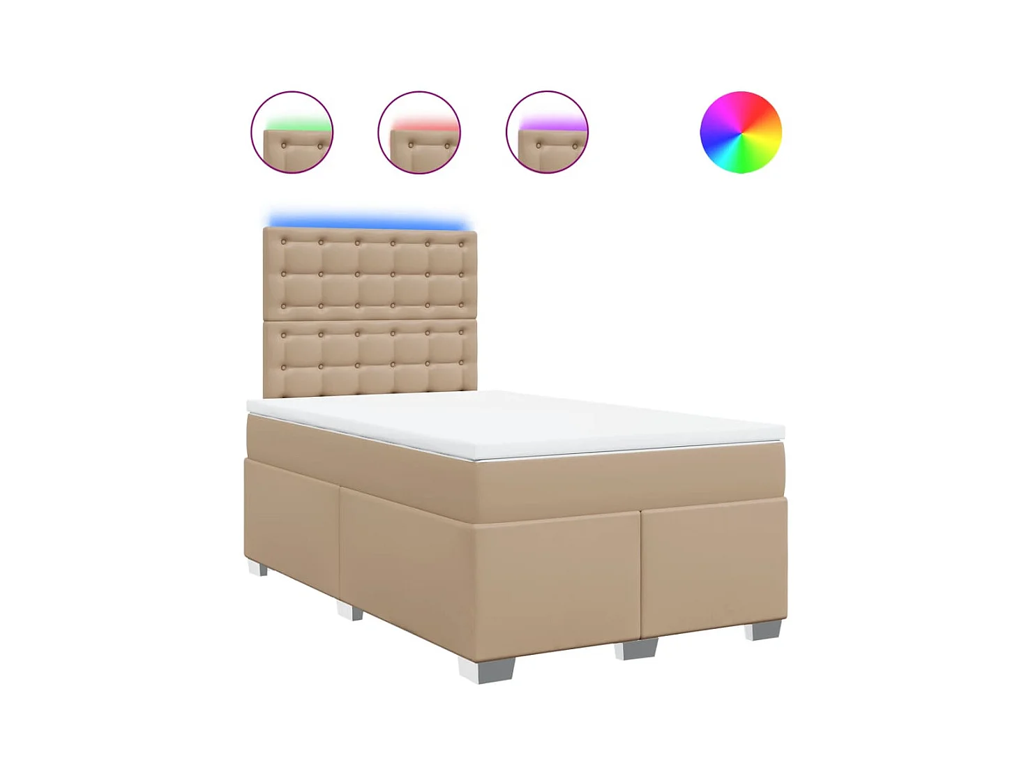 Sommier à lattes de lit avec matelas Cappuccino 120x200 cm