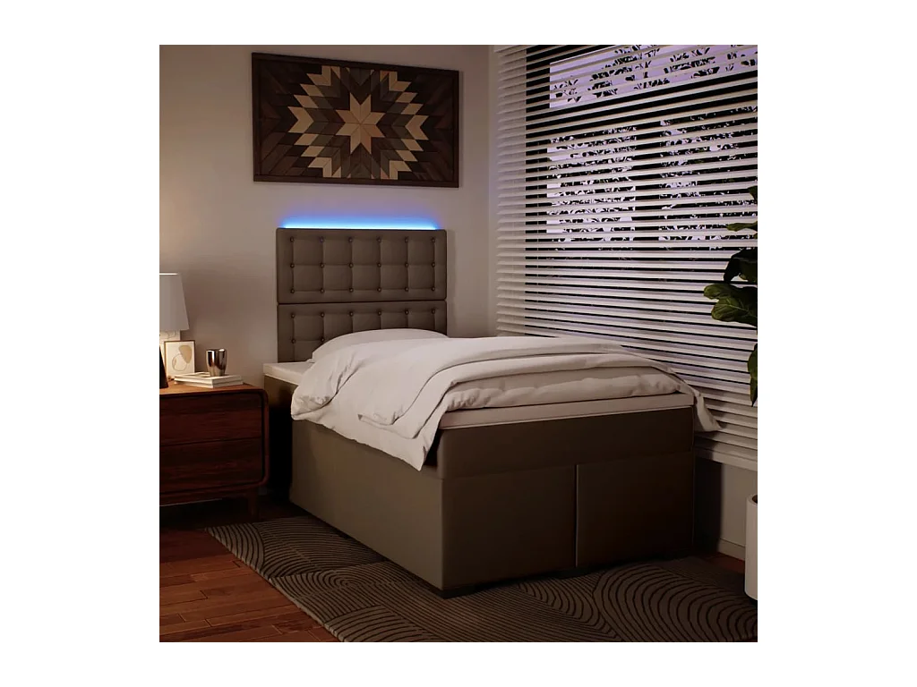 Sommier à lattes de lit avec matelas Cappuccino 120x200 cm