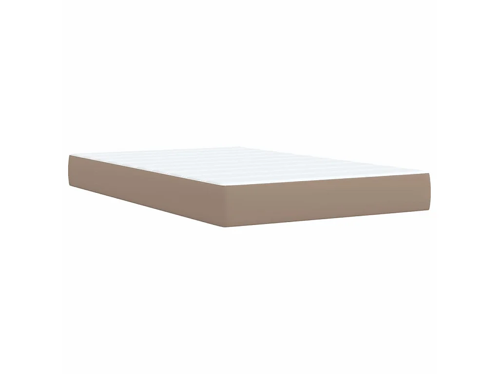 Cama box spring con colchón cuero sintético capuchino 120x200cm