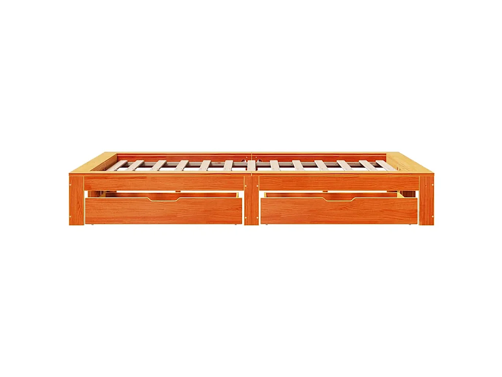 Cadre de lit sans matelas cire marron 120x200cm bois pin massif