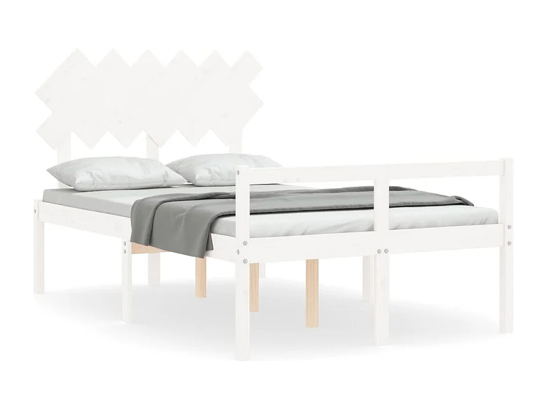 Letto per Anziani con Testiera Bianco 120x200 cm Legno Massello