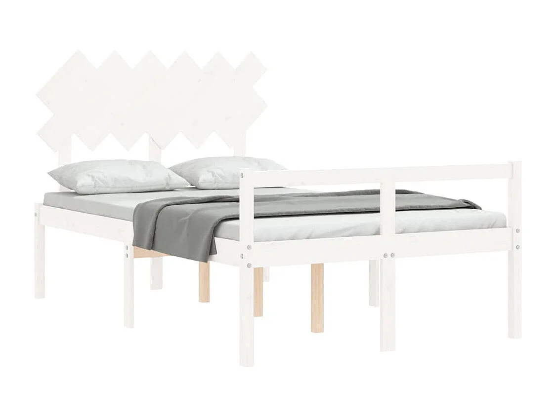 Letto per Anziani con Testiera Bianco 120x200 cm Legno Massello