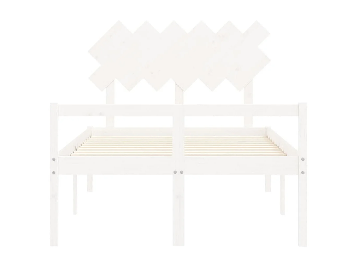 Letto per Anziani con Testiera Bianco 120x200 cm Legno Massello