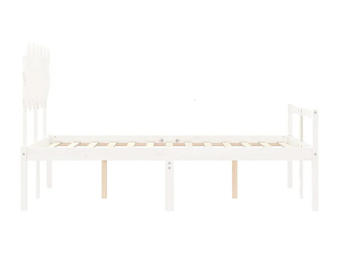 Letto per Anziani con Testiera Bianco 120x200 cm Legno Massello