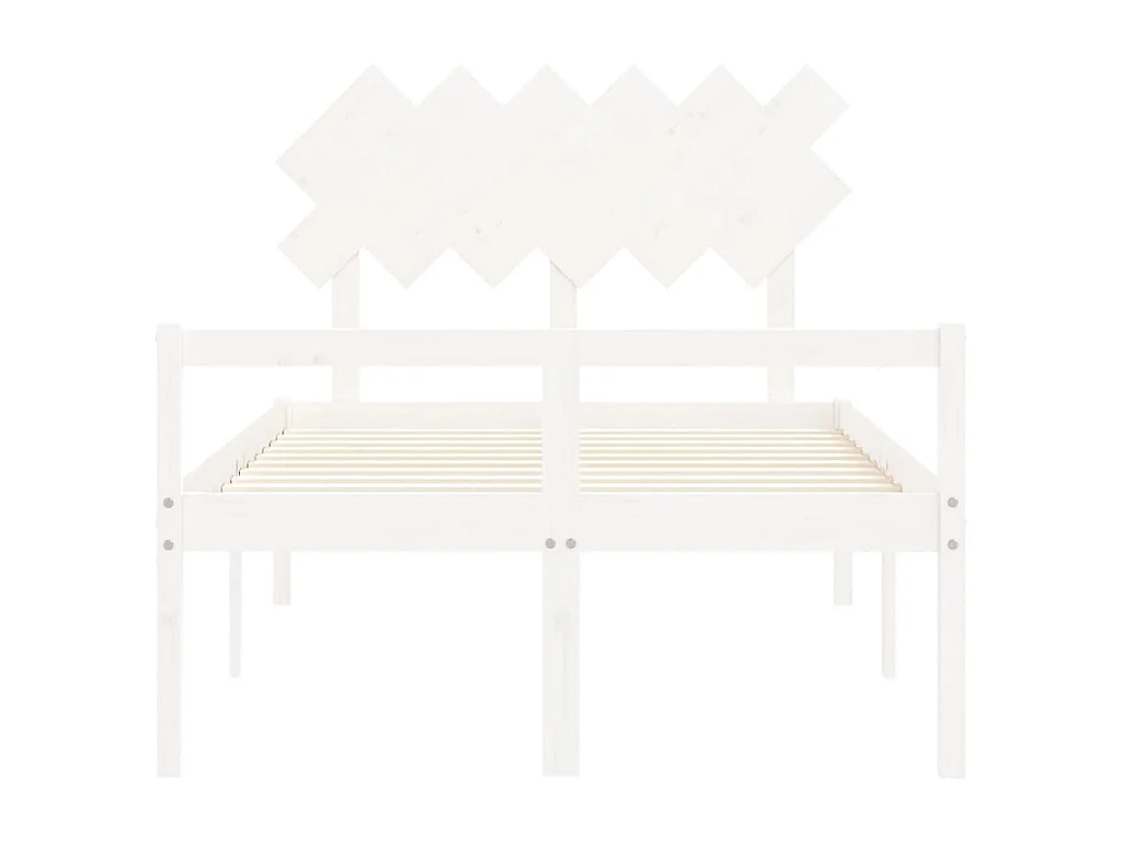 Lit pour personne âgée sans matelas blanc 120x200cm bois massif