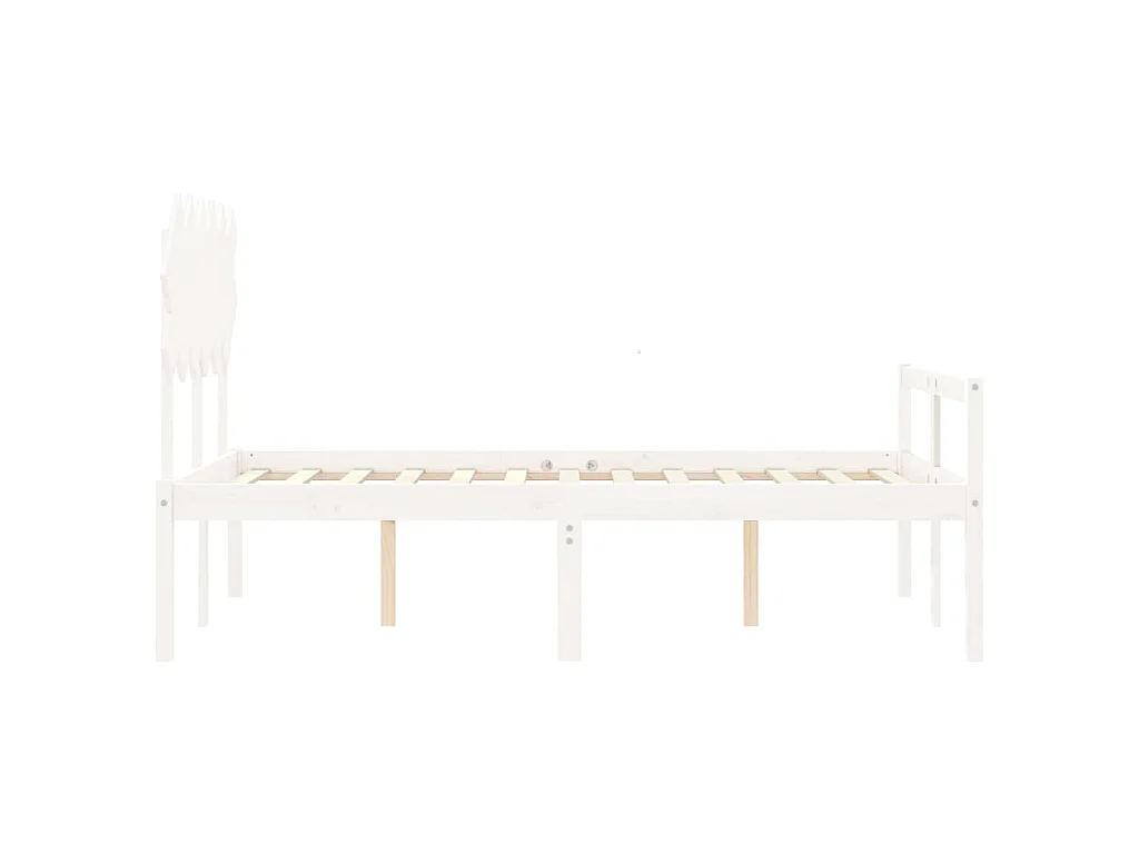 Lit pour personne âgée sans matelas blanc 120x200cm bois massif