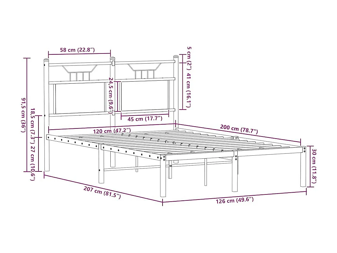 Giroletto senza Materasso Rovere Sonoma 120x200cm in Truciolato