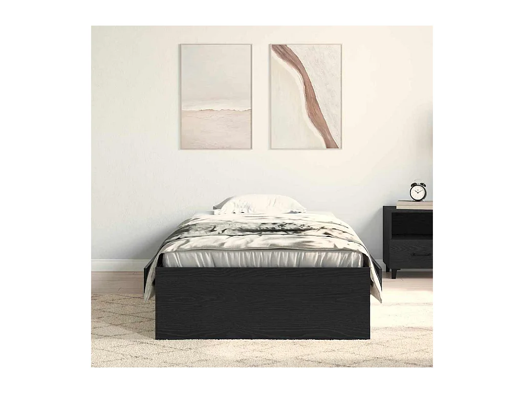 Cadre de lit Chêne noir 100 x 200 cm Bois d'ingénierie